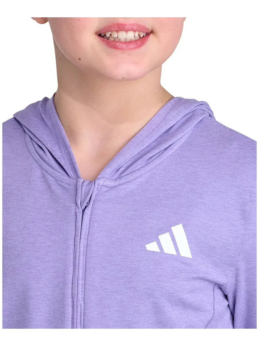 Детская куртка с капюшоном и длинным рукавом, slim fit adidas — изображение 3 из 4, лиловый