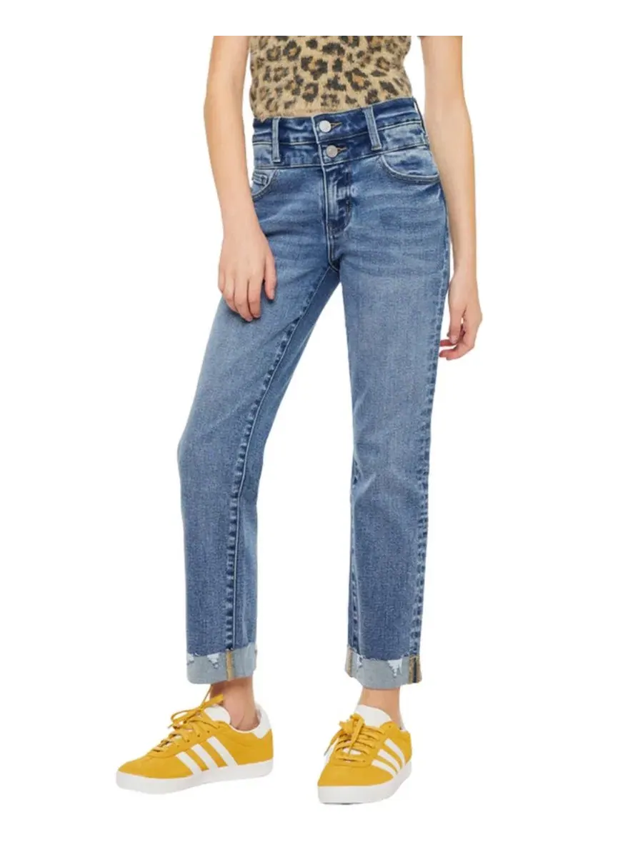 Джинсы прямого кроя с завышенной талией Kate High Rise Slim Straight KanCan