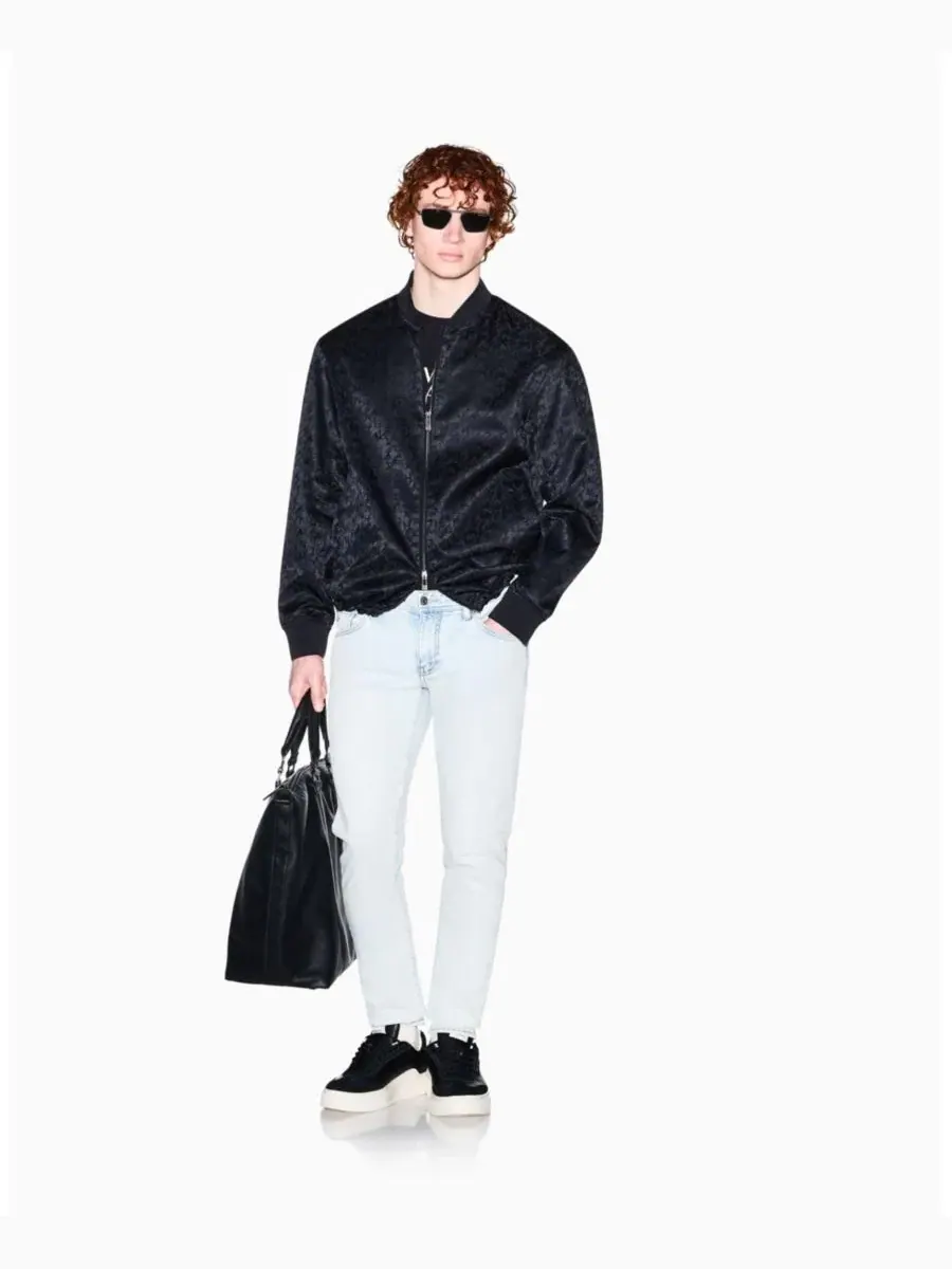 Бомбер с принтом, бренд A|X Armani Exchange — изображение 2 из 5, глубокий темно-синий