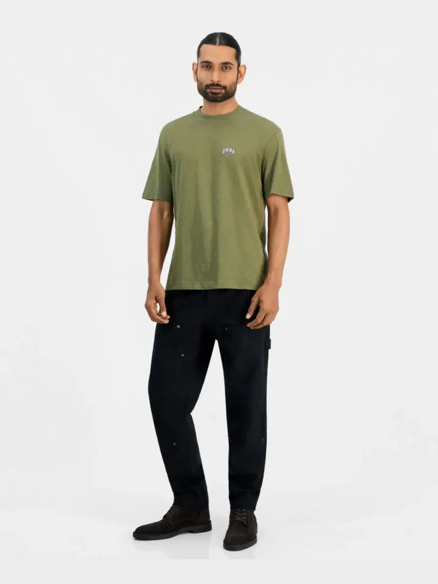 Футболка из хлопковой пряжи с принтом Nowboi Hugo Boss — изображение 2 из 4, зеленый