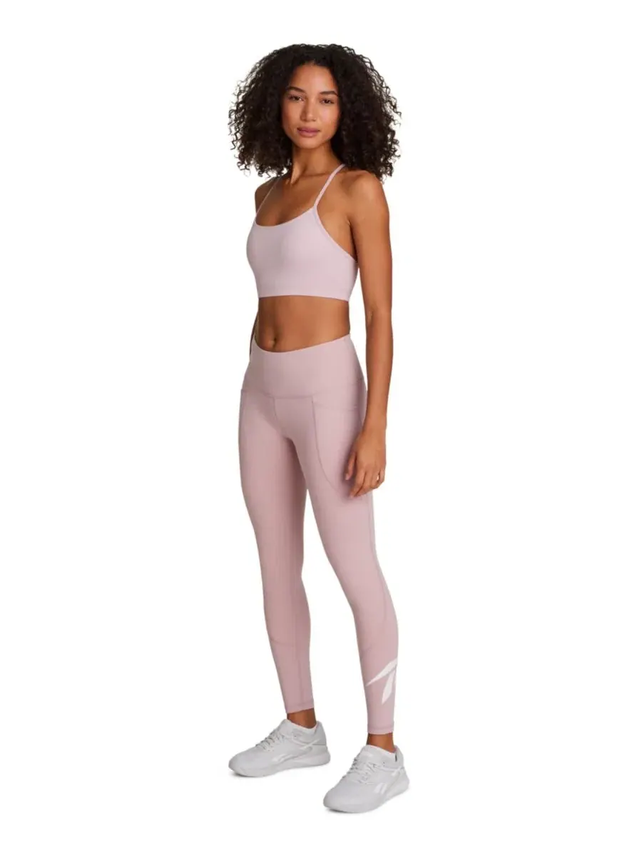 Женский укороченный бюстгальтер без застежек Reebok, Muted Mauve — изображение 3 из 6