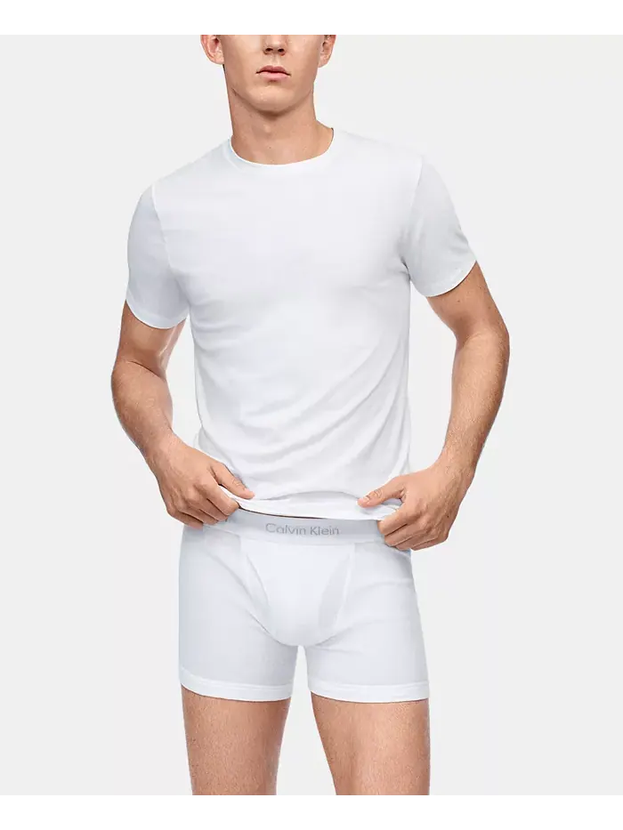 Мужские классические трусы-боксеры из хлопка, 5 штук Calvin Klein — изображение 3 из 6, белый