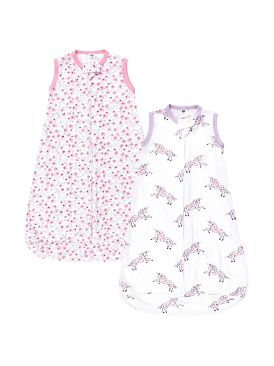 Хлопковая блузка с длинными рукавами - решение для сна Hudson Baby, Floral unicorn sleeveless