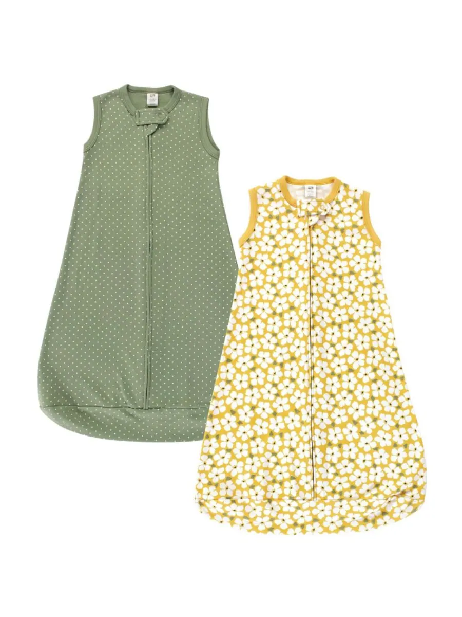 Хлопковая блузка с длинными рукавами - решение для сна Hudson Baby, Sage floral sleeveless