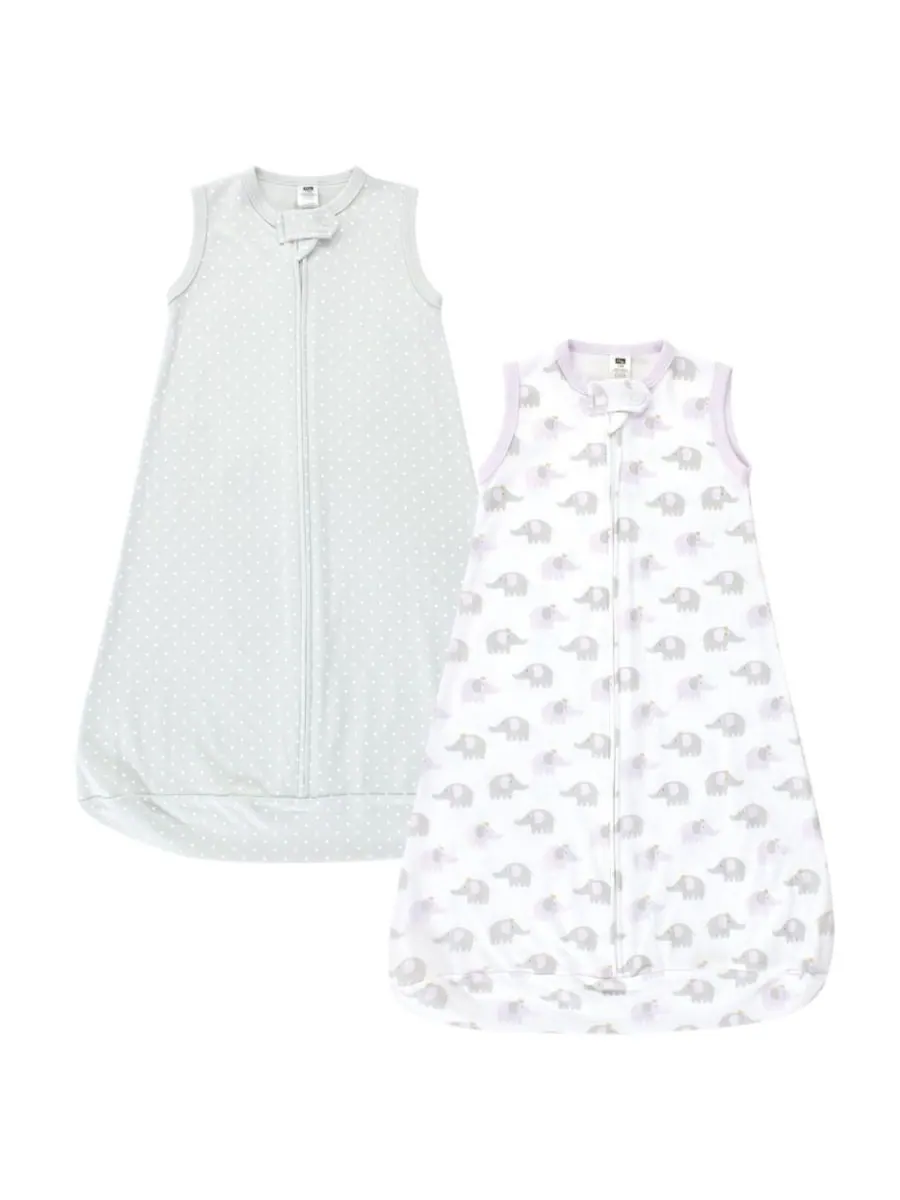 Хлопковая блузка с длинными рукавами - решение для сна Hudson Baby, Lilac elephants sleeveless
