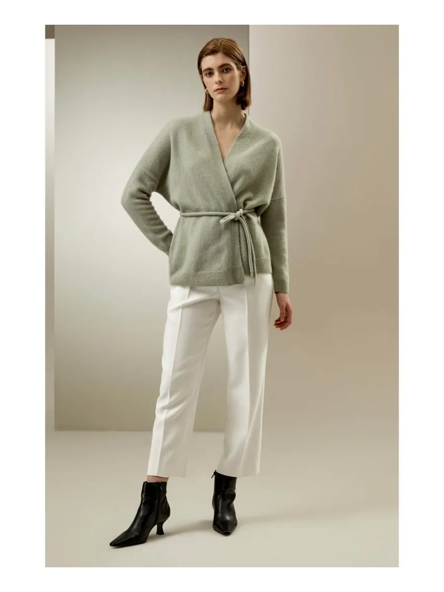 Женский домашний кардиган из шерстяной вязки LILYSILK, Pale turquoise — изображение 5 из 5