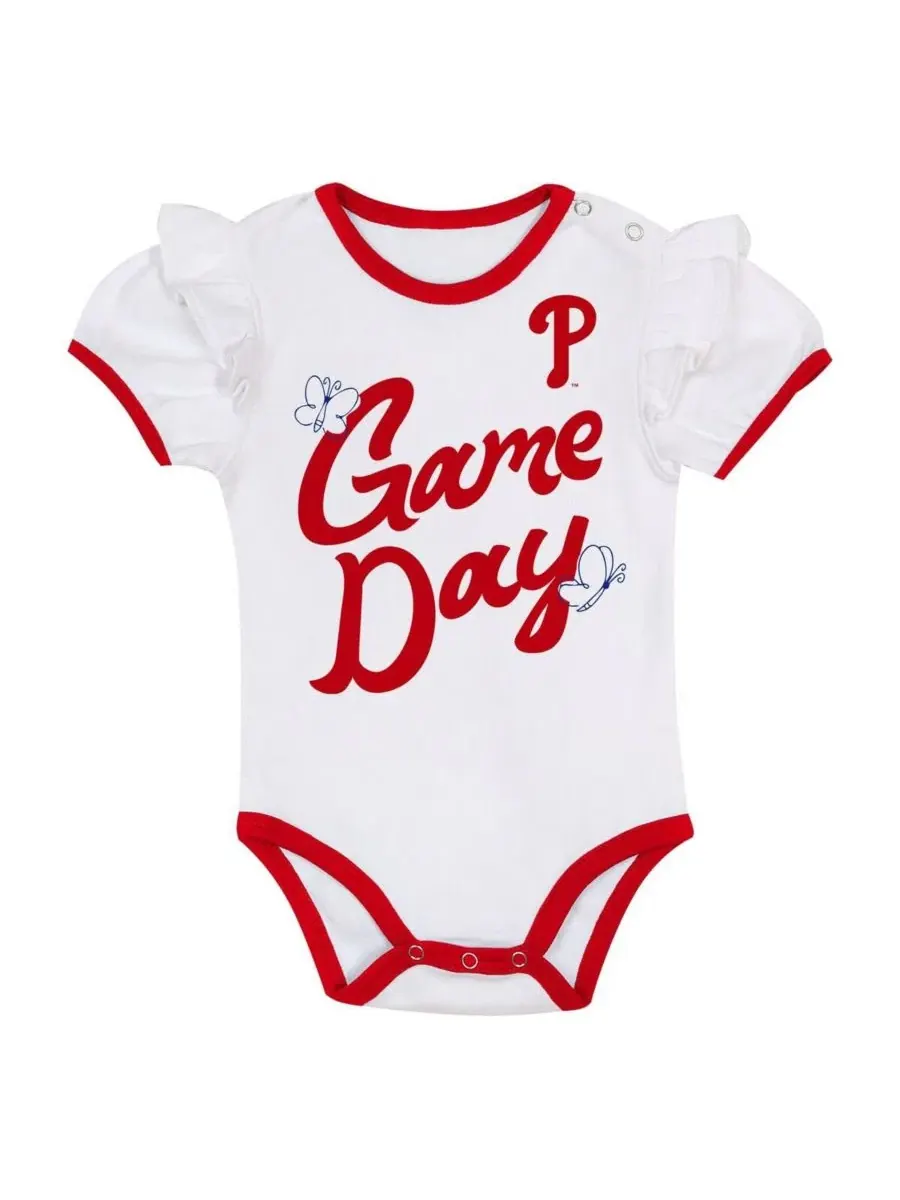 Комплект боди с юбкой и повязкой на голову Philadelphia Phillies Outerstuff — изображение 2 из 5, белый красный