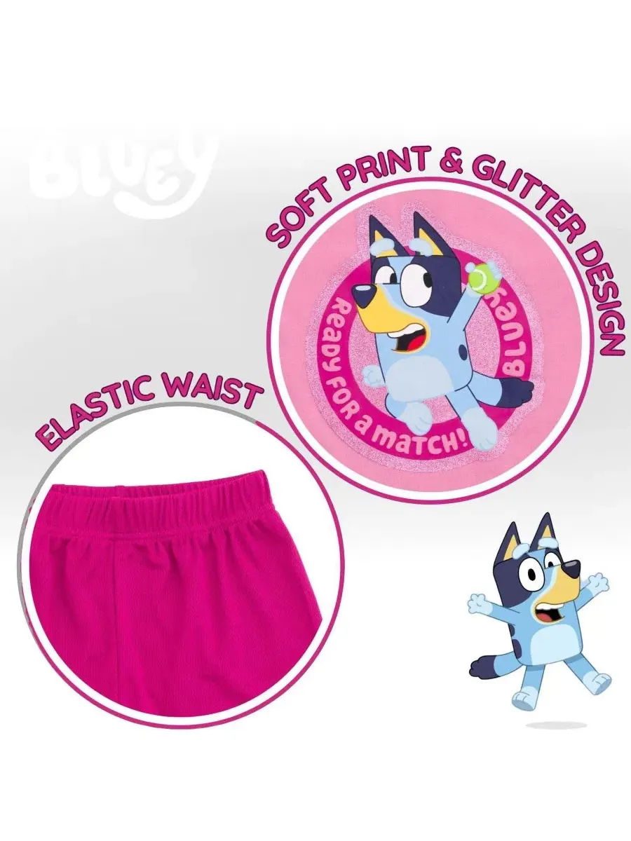 Комплект из футболки и шорт с принтом Bluey Bluey — изображение 3 из 3, розовый