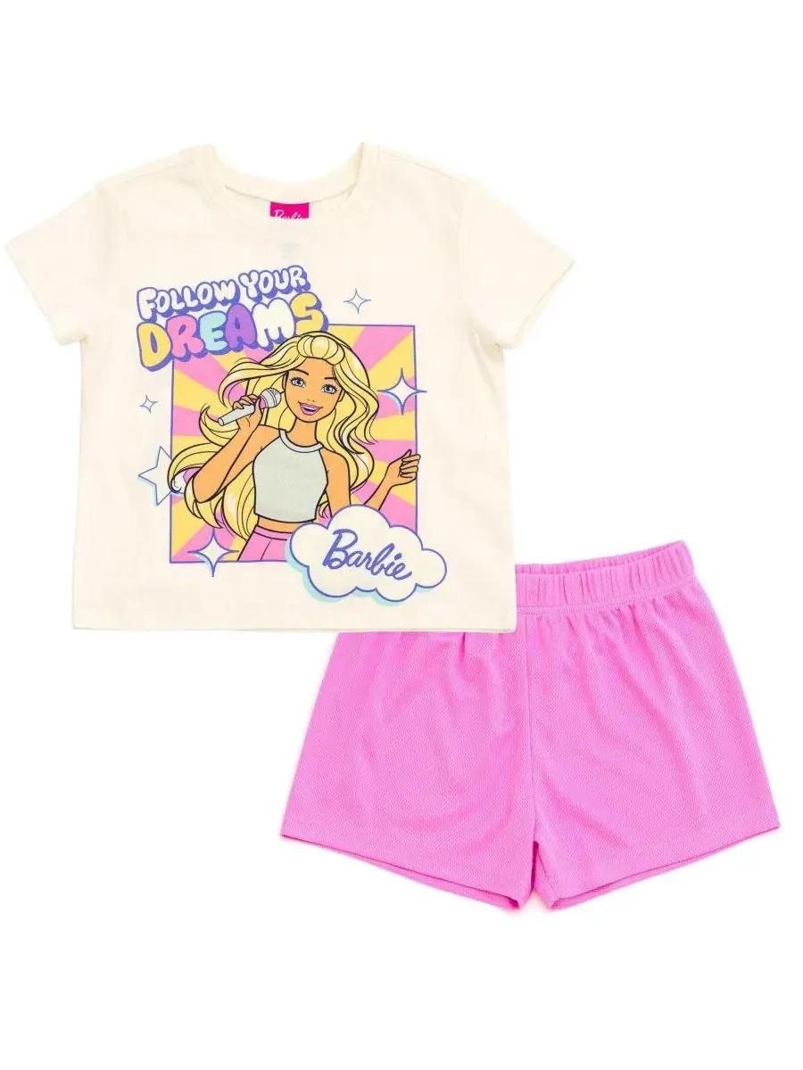 Комплект из футболки и шорт с принтом Barbie Follow Your Dreams Barbie