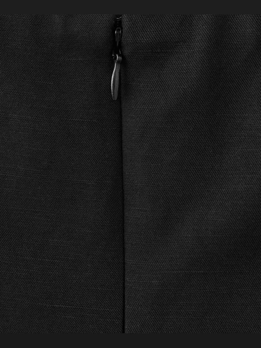 Топ без бретелей из льняной смесовой ткани, модель Strapless MANGO — изображение 4 из 4, черный