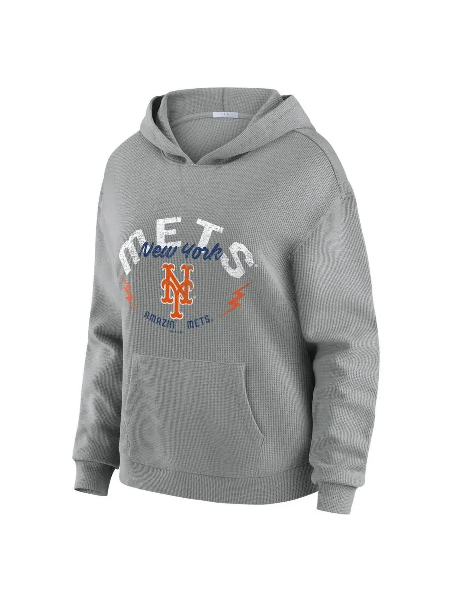 Комплект из худи и брюк для отдыха New York Mets Waffle-Knit WEAR by Erin Andrews — изображение 2 из 5, серый