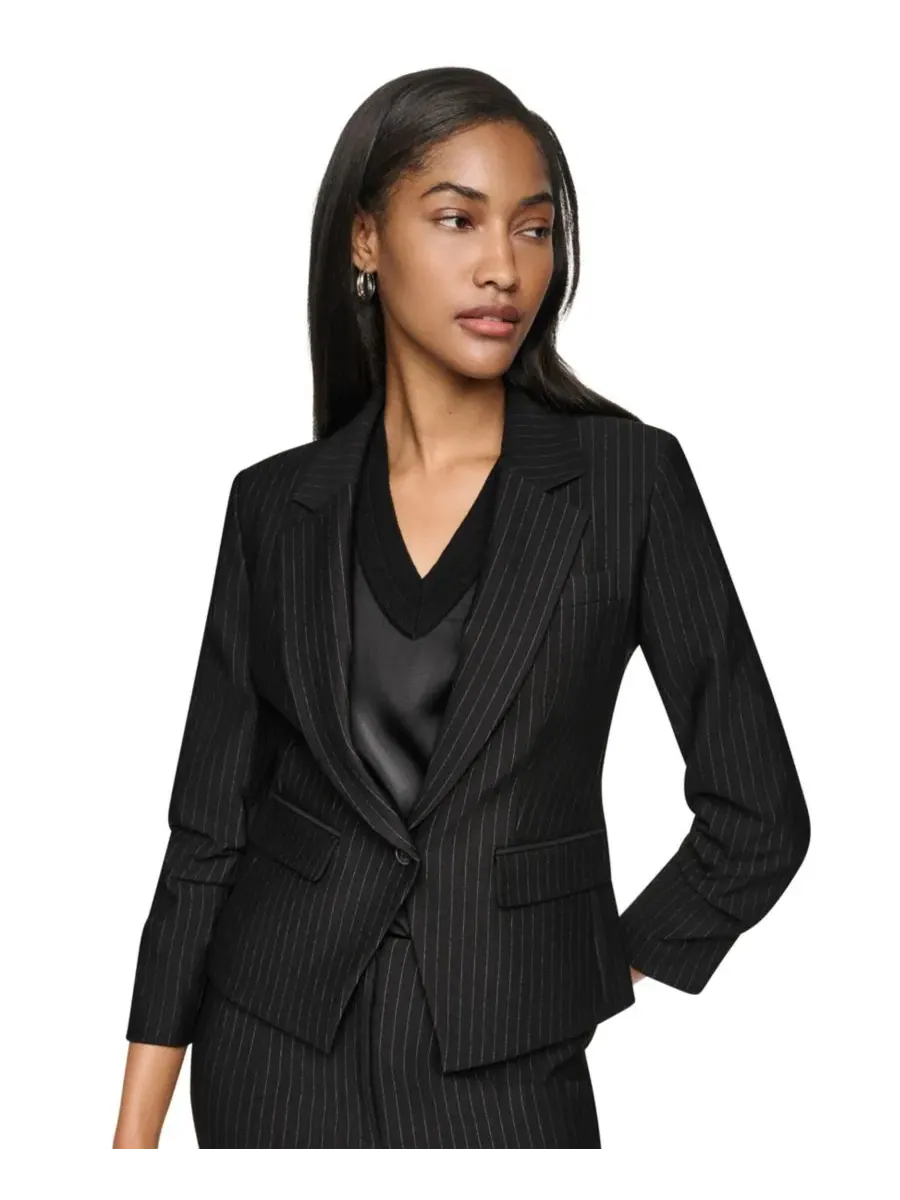 Жакет однобортный с лацканами Petite One-Button Notch-Collar Blazer DKNY