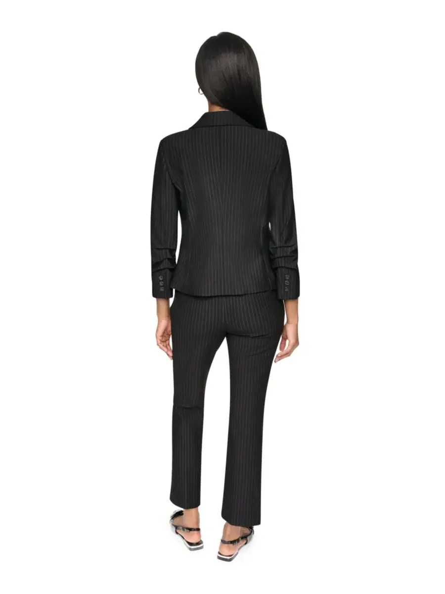Жакет однобортный с лацканами Petite One-Button Notch-Collar Blazer DKNY — изображение 5 из 8, черный