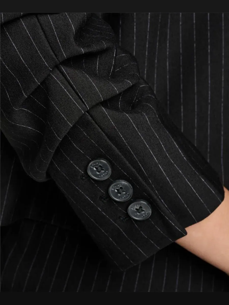 Жакет однобортный с лацканами Petite One-Button Notch-Collar Blazer DKNY — изображение 8 из 8, черный