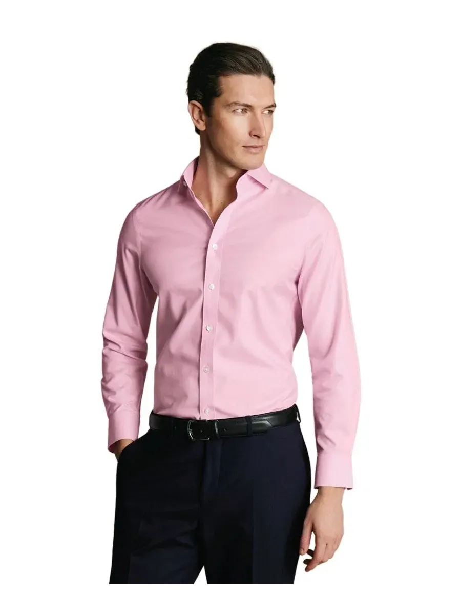 Рубашка с отложным воротником с длинным рукавом, slim fit Charles Tyrwhitt — розовый