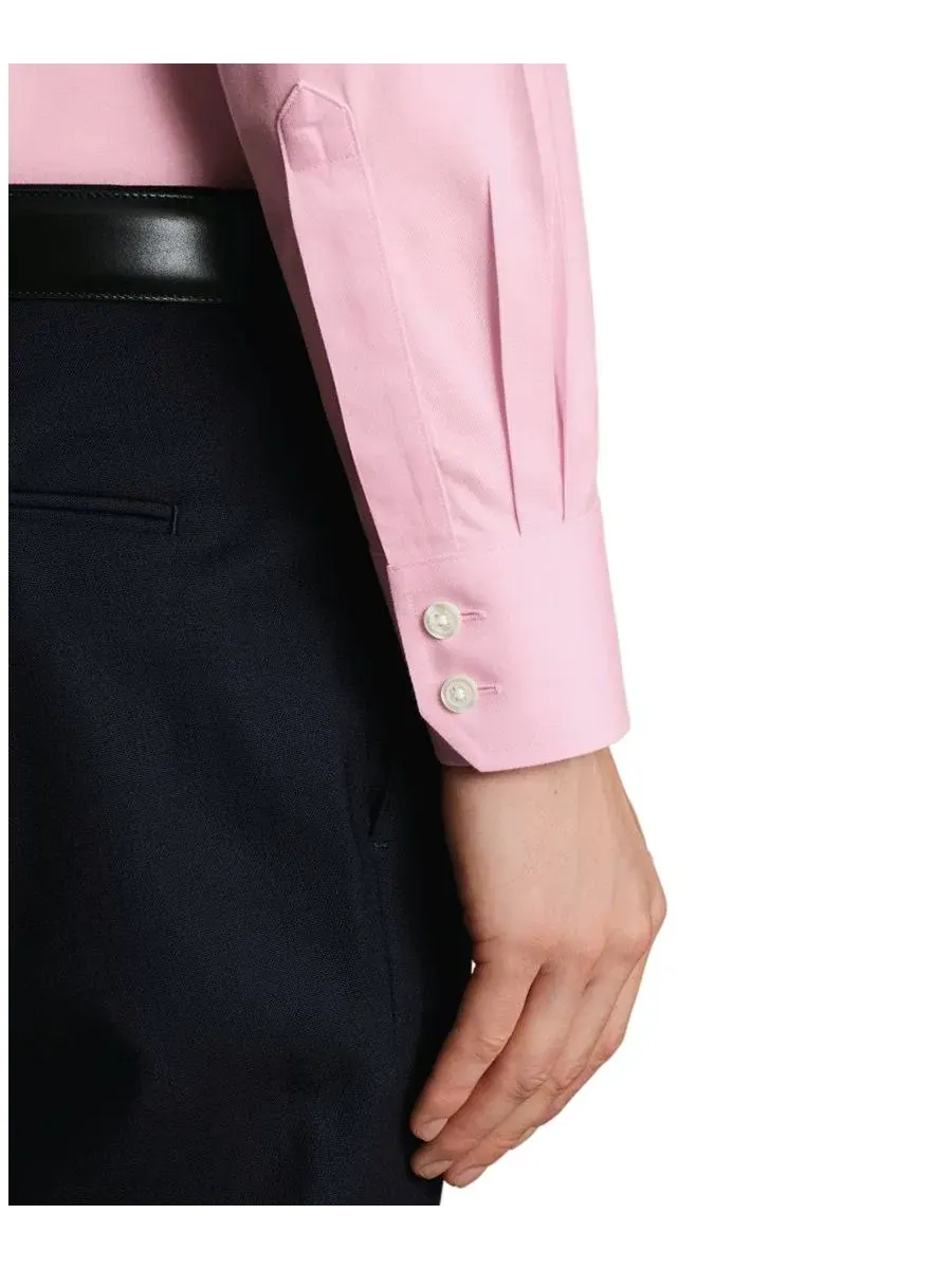 Рубашка с отложным воротником с длинным рукавом, slim fit Charles Tyrwhitt — изображение 4 из 6, светлый розовый