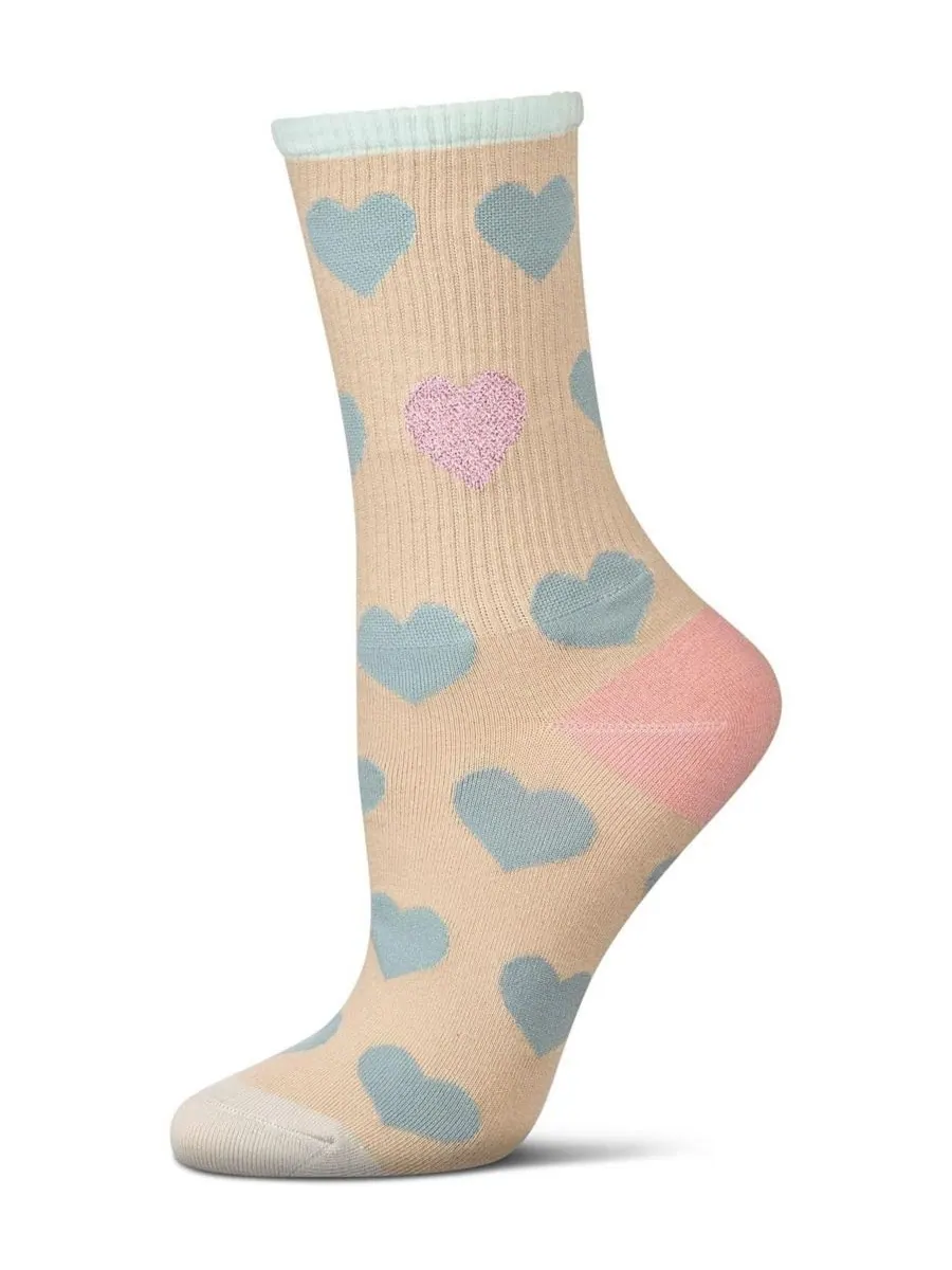 Женские носки Radiate Love Glitter Heart Crew Socks MeMoi