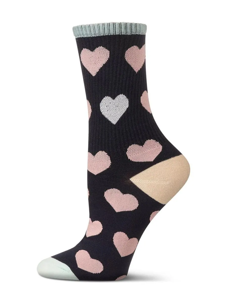 Женские носки Radiate Love Glitter Heart Crew Socks MeMoi