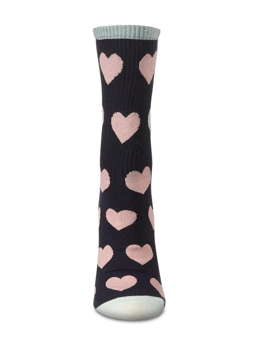 Женские носки Radiate Love Glitter Heart Crew Socks MeMoi — изображение 3 из 3, темно-синий