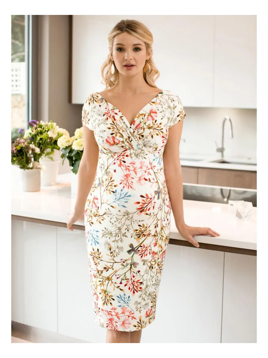 Платье-футляр в стиле Бардо для беременных Tiffany Rose Maternity, Watercolour meadow — изображение 2 из 8