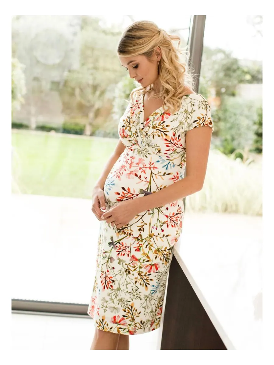 Платье-футляр в стиле Бардо для беременных Tiffany Rose Maternity, Watercolour meadow — изображение 6 из 8
