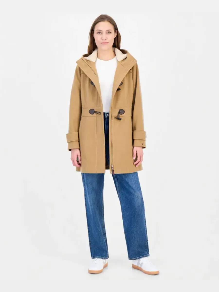 Пальто-тренчкот с капюшоном на молнии и тоглами, с подкладкой из флиса Tommy Hilfiger — изображение 2 из 5, верблюжий