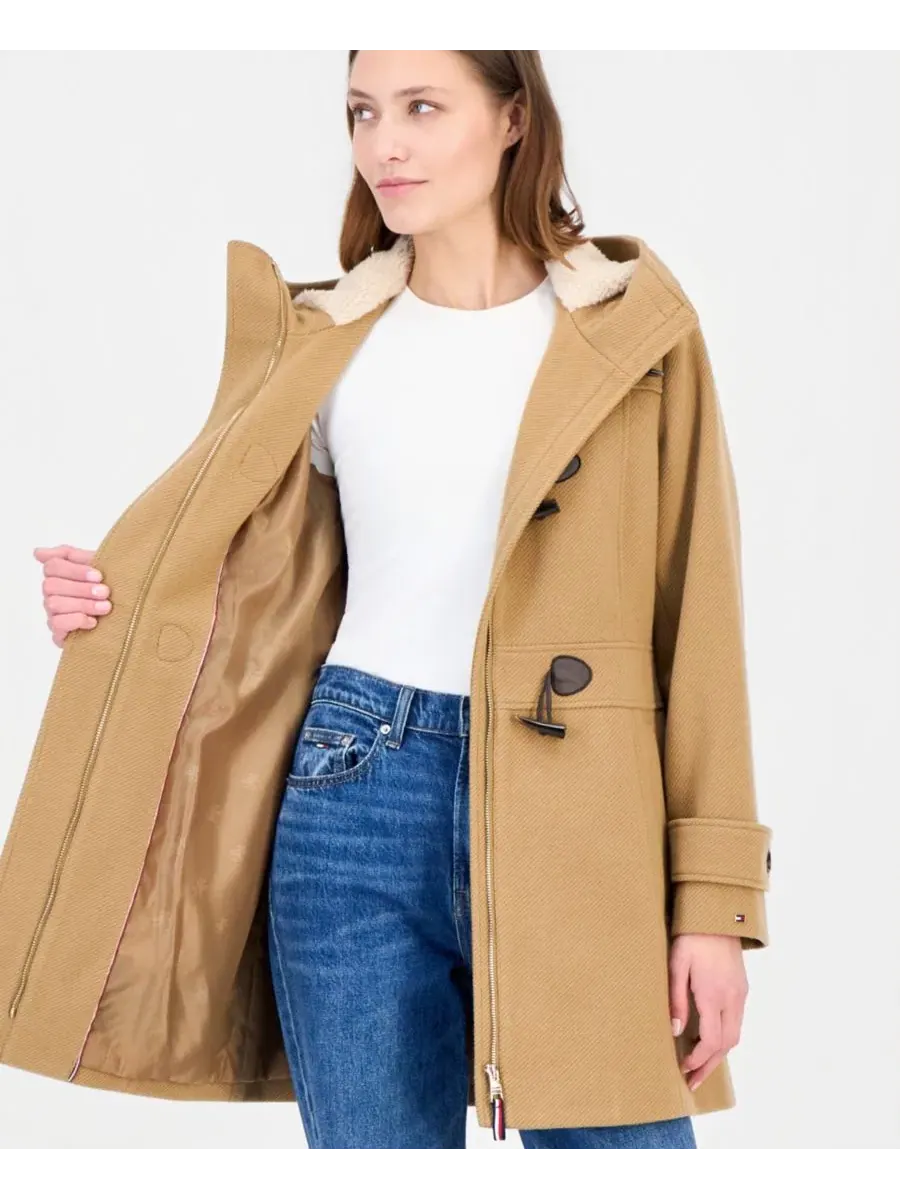 Пальто-тренчкот с капюшоном на молнии и тоглами, с подкладкой из флиса Tommy Hilfiger — изображение 3 из 5, верблюжий