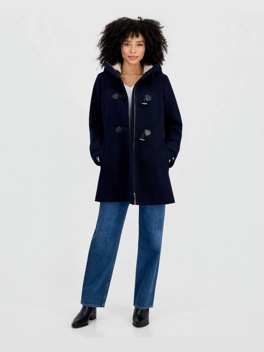 Пальто-тренчкот с капюшоном из искусственного меха Tommy Hilfiger