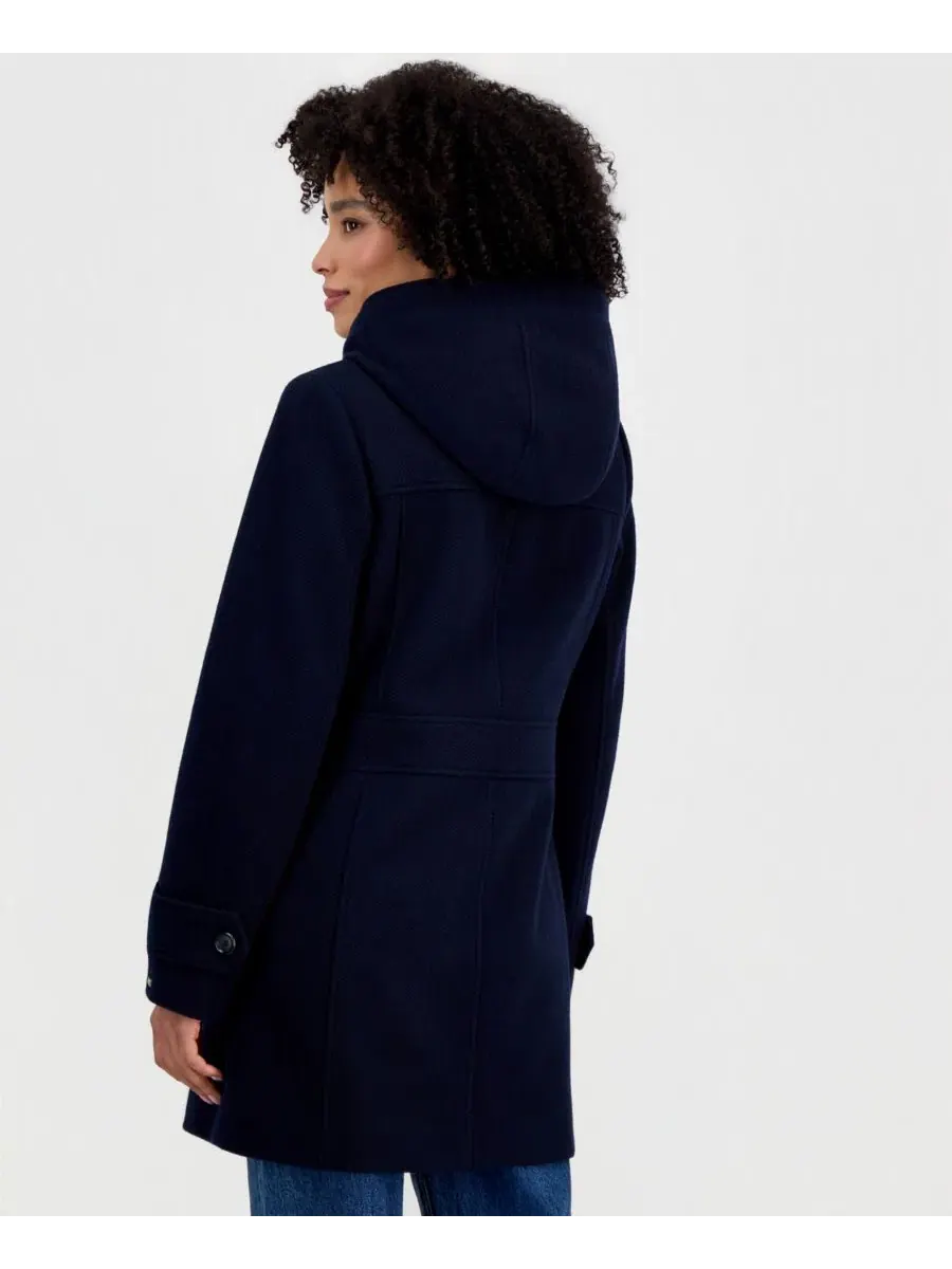 Пальто-тренчкот с капюшоном из искусственного меха Tommy Hilfiger — изображение 2 из 3, темно-синий