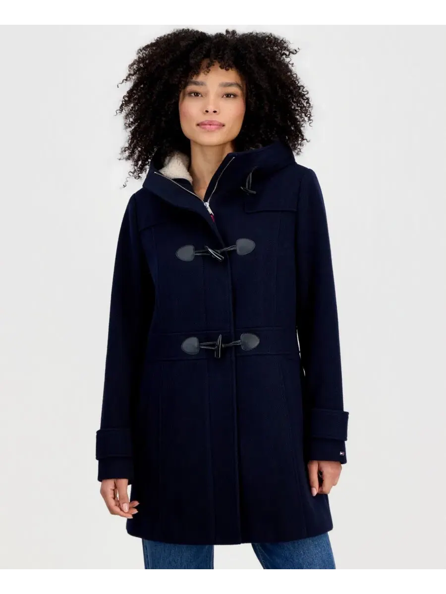 Пальто-тренчкот с капюшоном из искусственного меха Tommy Hilfiger — изображение 3 из 3, темно-синий
