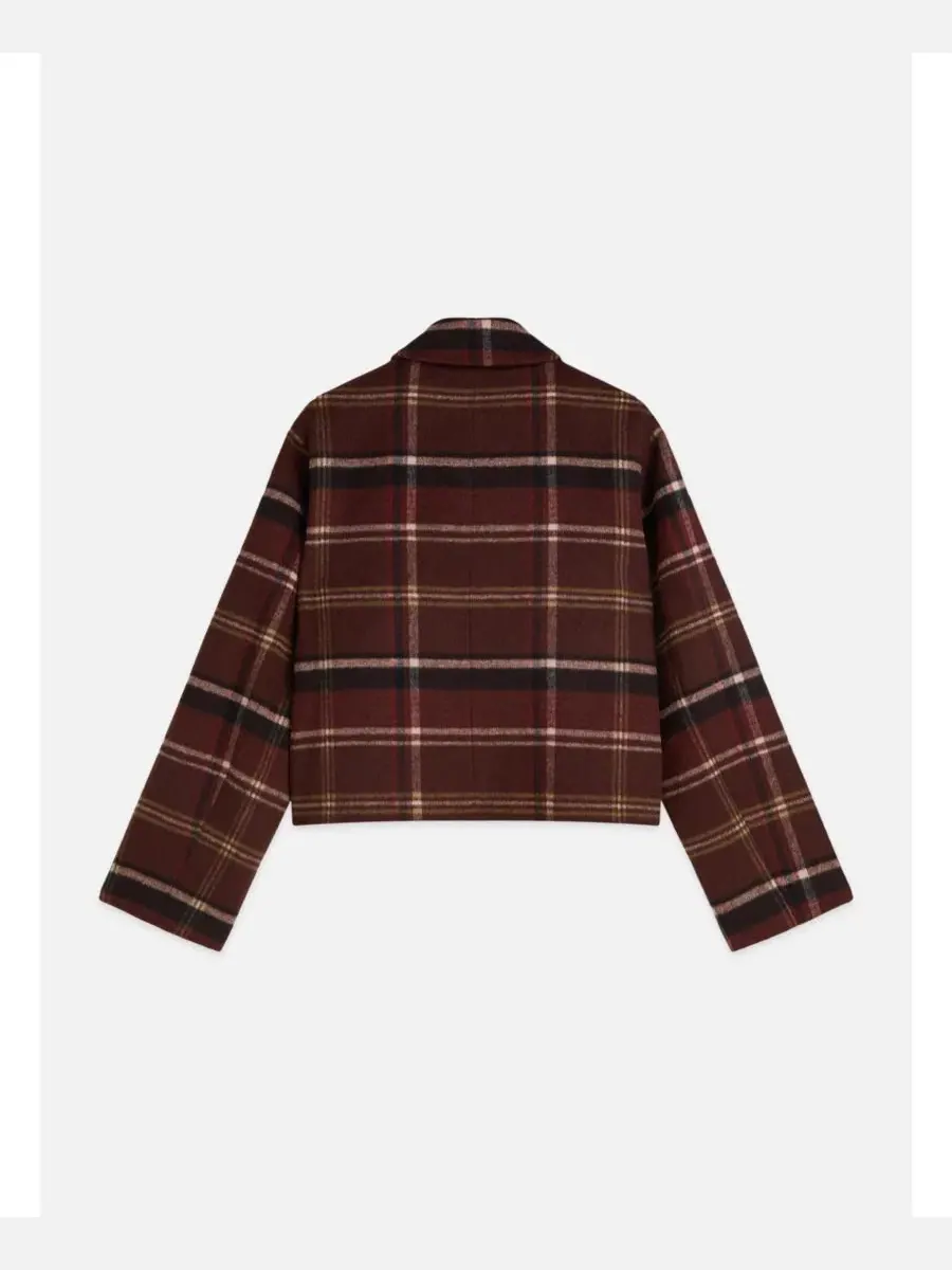 Жакет-рубашка в клетку Women's Checked Short Jacket SCOTCH & SODA — изображение 5 из 5, шоколадный