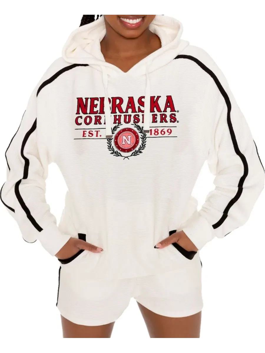 Комплект из худи и шорт с принтом Nebraska Huskers, с длинным рукавом Gameday Couture — изображение 4 из 4, бежевый