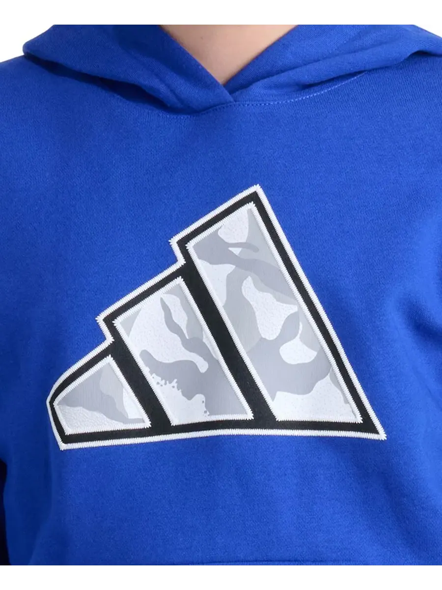 Худи с капюшоном, с длинным рукавом, с принтом adidas — изображение 3 из 4, синий