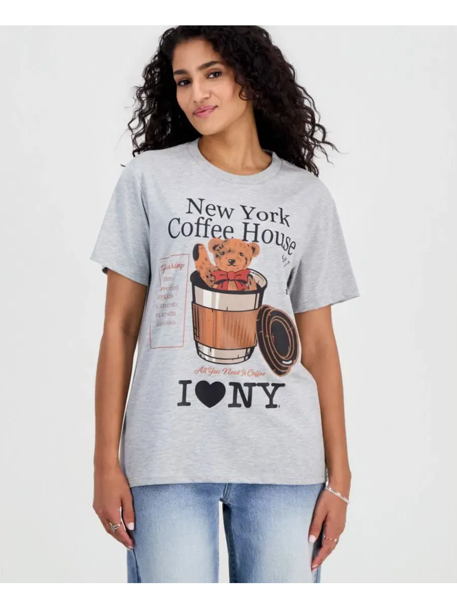 Футболка с графическим принтом Bear Coffee Grayson Threads, The Label — серый