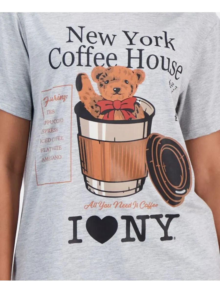 Футболка с графическим принтом Bear Coffee Grayson Threads, The Label — изображение 3 из 4, серый