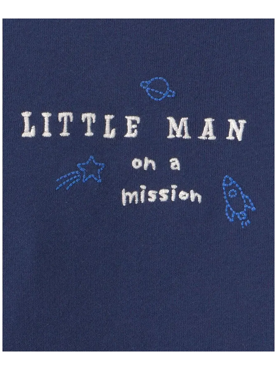 Комплект из боди и брюк с длинным рукавом Little Man On A Mission Space Carter's — изображение 3 из 4, темно-синий