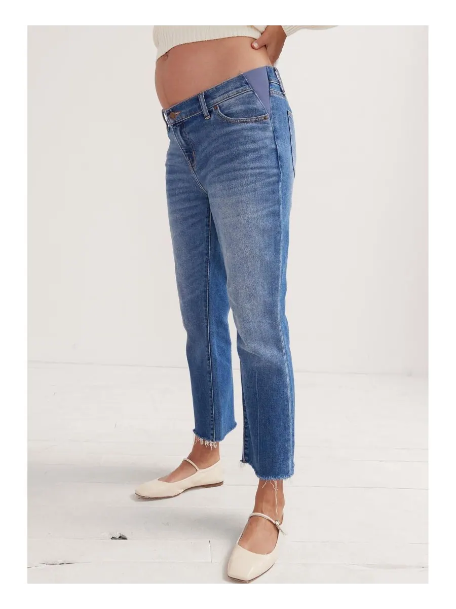 Джинсы для беременных Under the Bump Crop HATCH Collection — синий