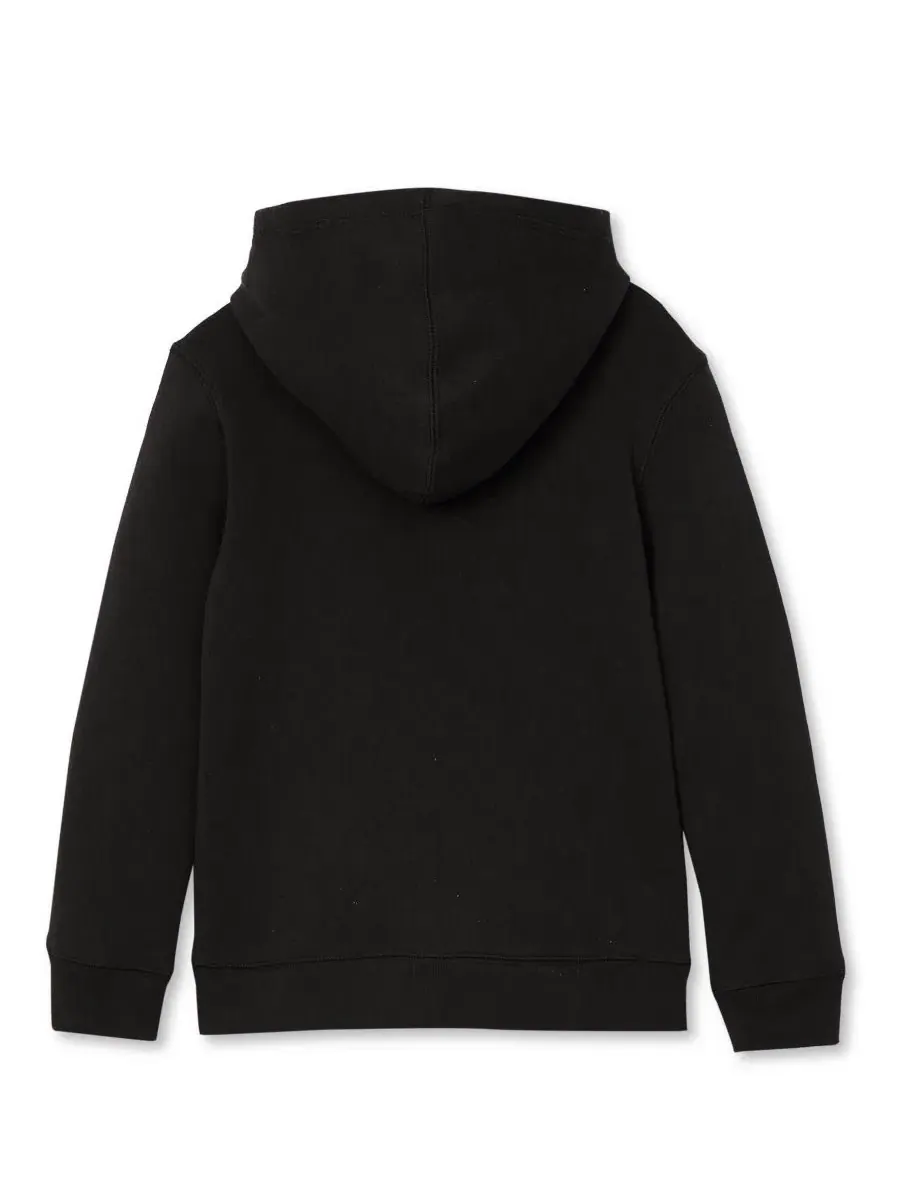 Детский худи с капюшоном и кенгуру-карманом, модель Husky Fleece Lands' End — изображение 2 из 3, черный