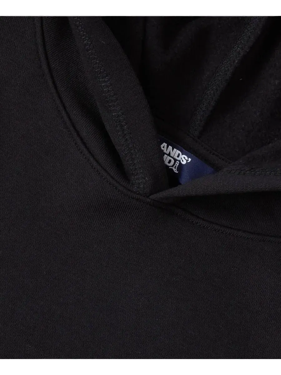 Детский худи с капюшоном и кенгуру-карманом, модель Husky Fleece Lands' End — изображение 3 из 3, черный