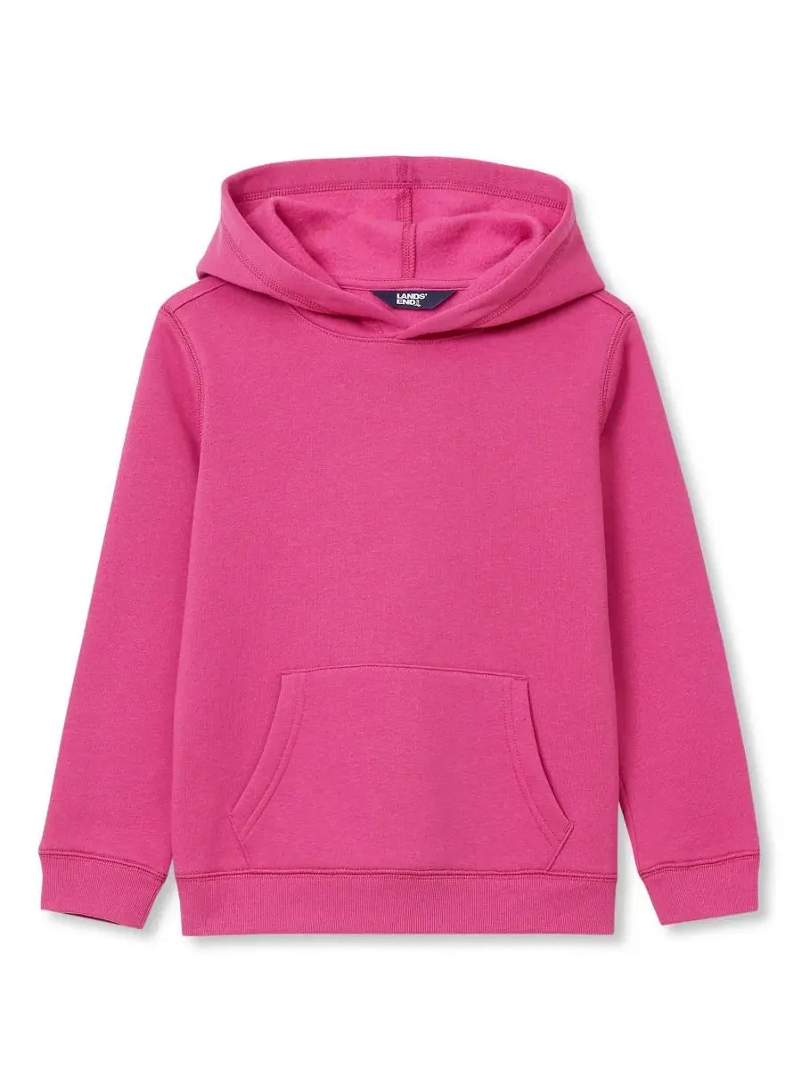 Детский худи из флиса с капюшоном и карманом-кенгуру, модель Husky Fleece Lands' End — изображение 1 из 3, розовый фиолетовый