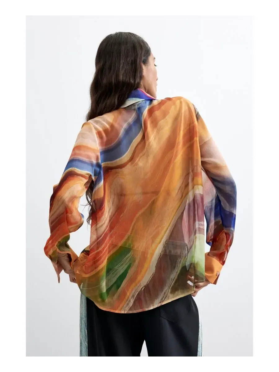 Блуза с принтом Desigual — изображение 4 из 5, мульти