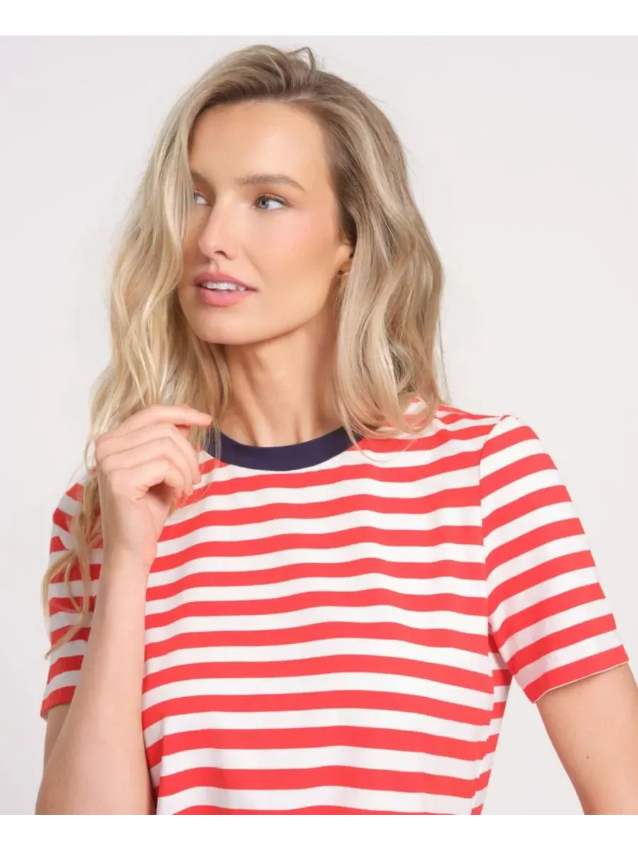 Топ с коротким рукавом модель Isaac Mizrahi — изображение 3 из 4, красный/белый