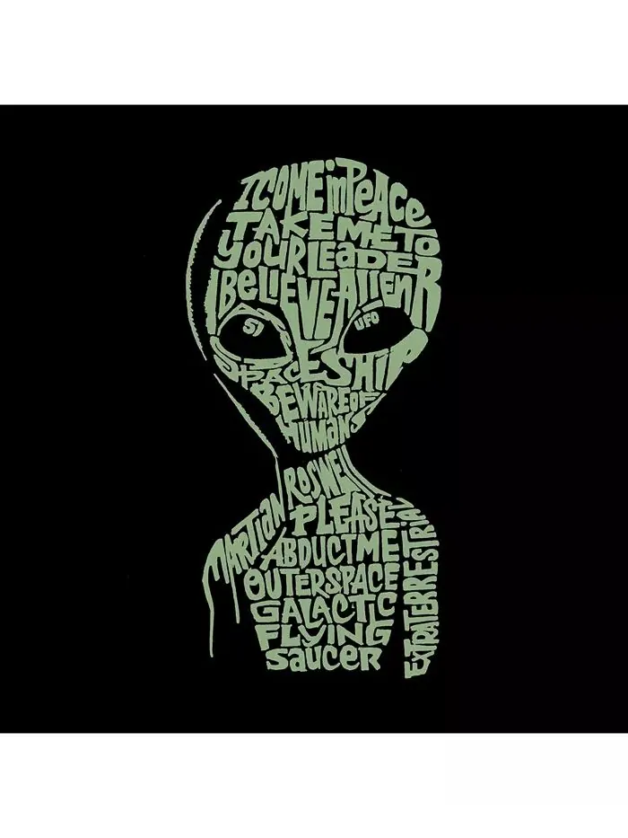 Футболка мужская Word Art - Area 51 LA Pop Art — изображение 2 из 3, серый