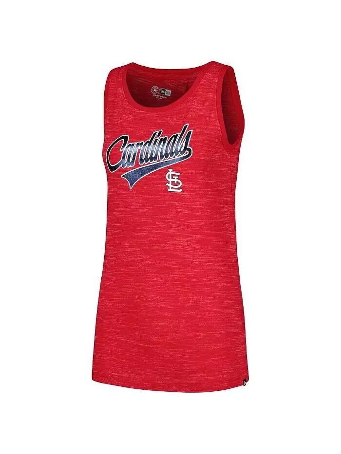 Женская красная майка St. Louis Cardinals Space-Dye Active New Era — изображение 3 из 3, красный