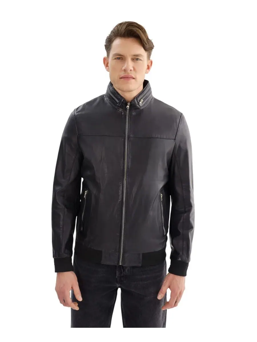 Мужская кожаная куртка Andrea Regency Leathers — черный