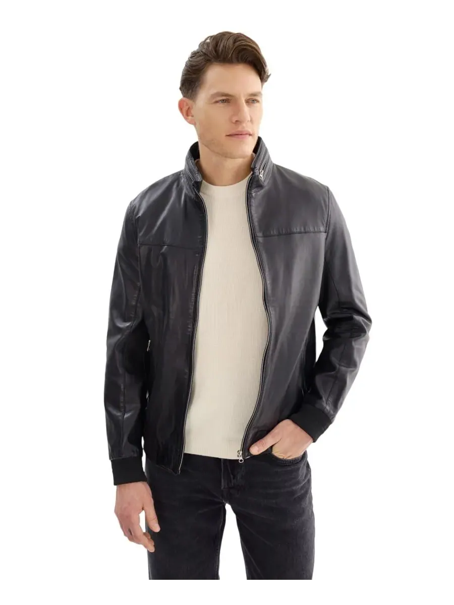 Мужская кожаная куртка Andrea Regency Leathers — изображение 4 из 5, черный