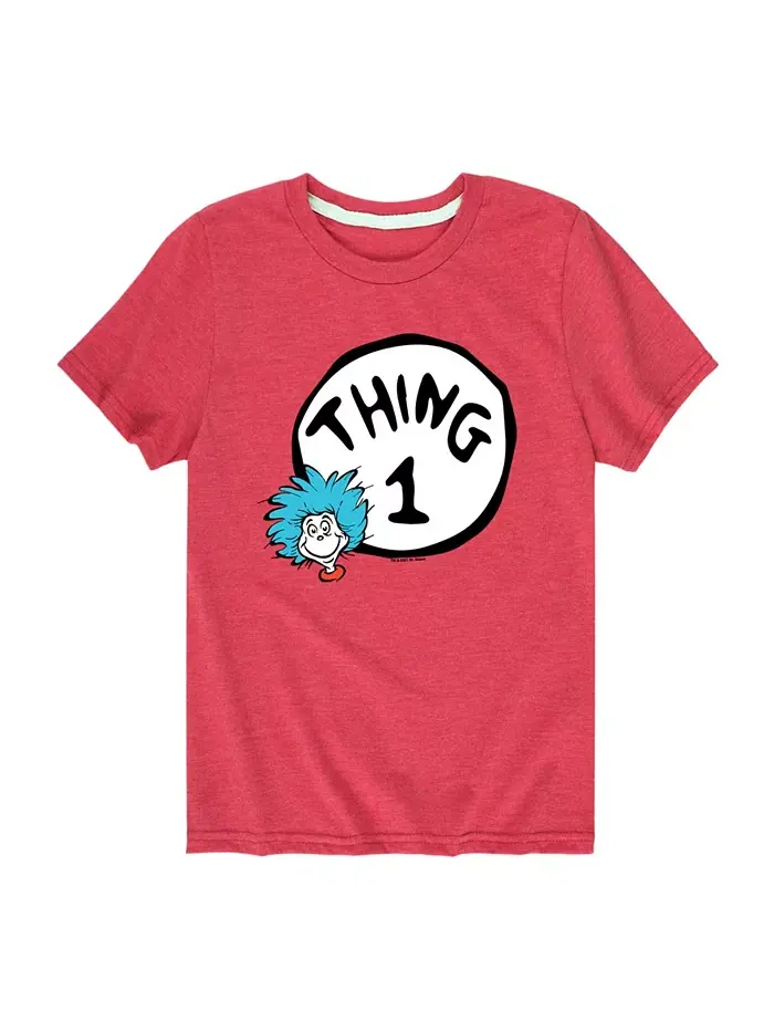 Футболка с принтом "Big Boys Thing 1" Dr. Seuss — красный