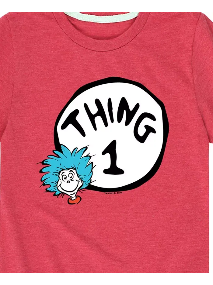 Футболка с принтом "Big Boys Thing 1" Dr. Seuss — изображение 3 из 3, красный