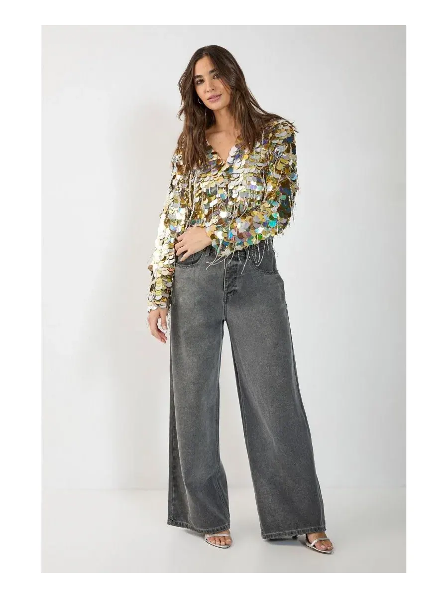 Женская куртка Disc Tassel Trophy Nasty Gal — изображение 2 из 8, золото