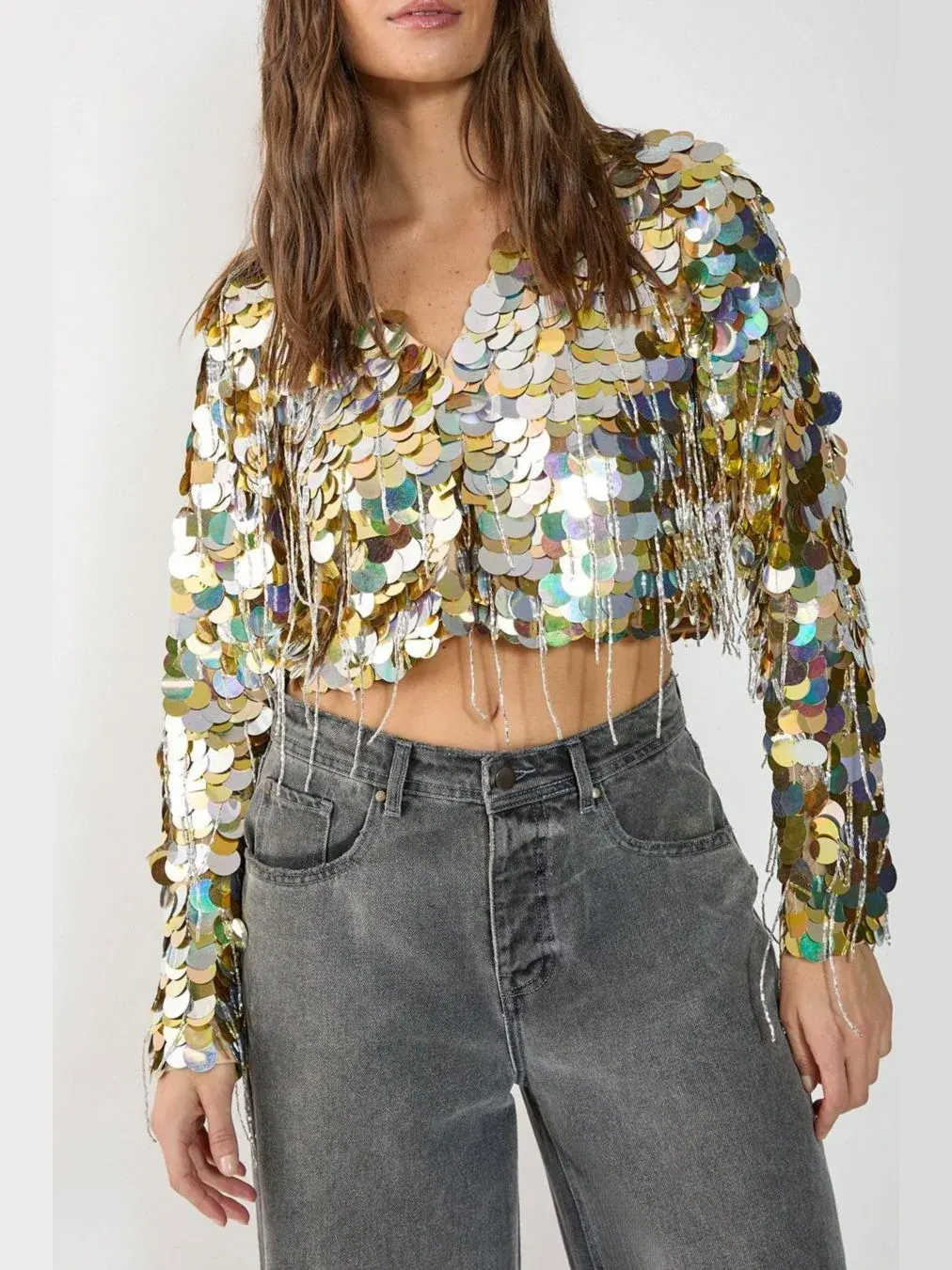 Женская куртка Disc Tassel Trophy Nasty Gal — изображение 5 из 8, золото